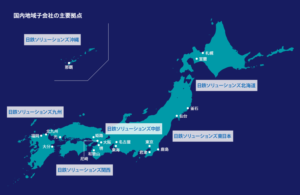 国内地域子会社の主要拠点